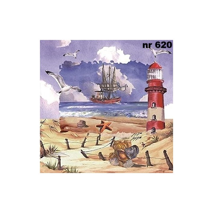 Fishing on the Coast servet 33x33cm