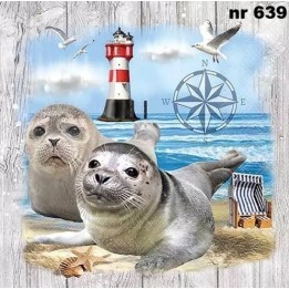 Seal couple servet 33x33cm