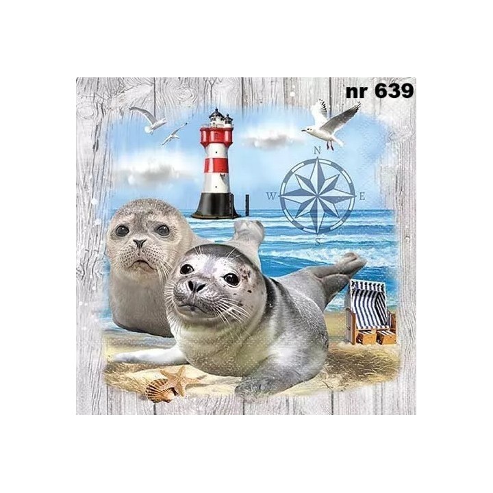 Seal couple servet 33x33cm