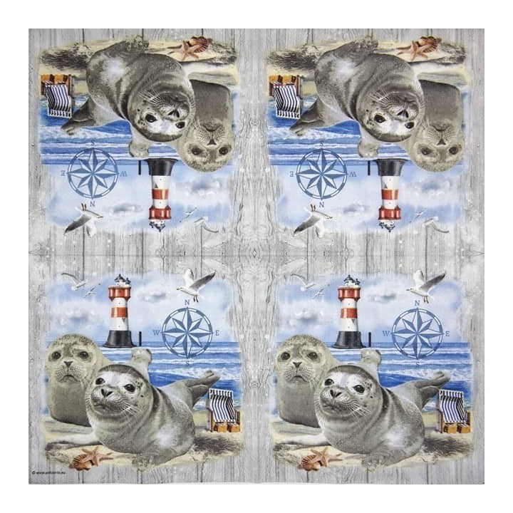 Seal couple servet 33x33cm