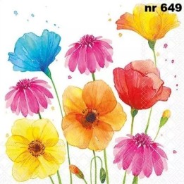 Colourful summer flowers servet 33x33cm
