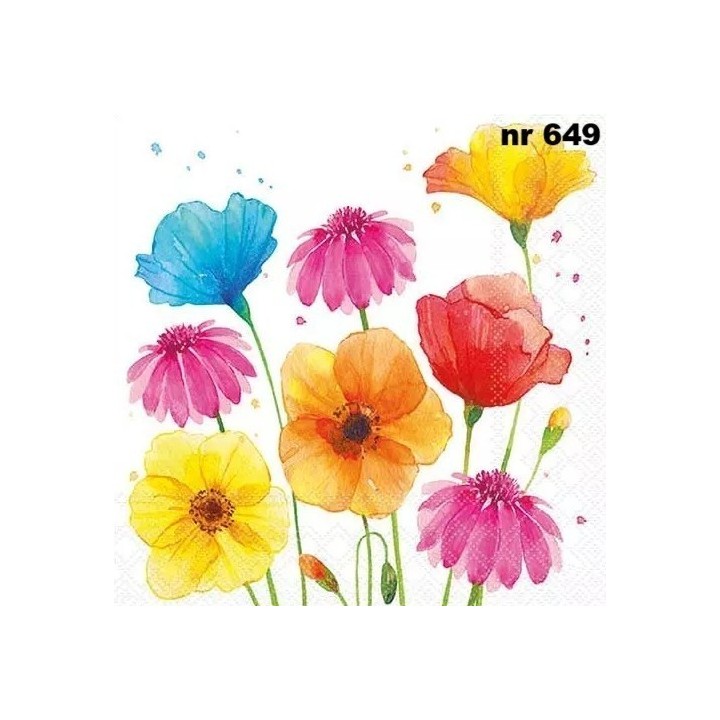 Colourful summer flowers servet 33x33cm