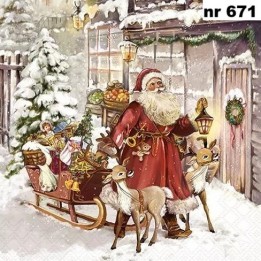 Christmas visit servet 33x33cm
