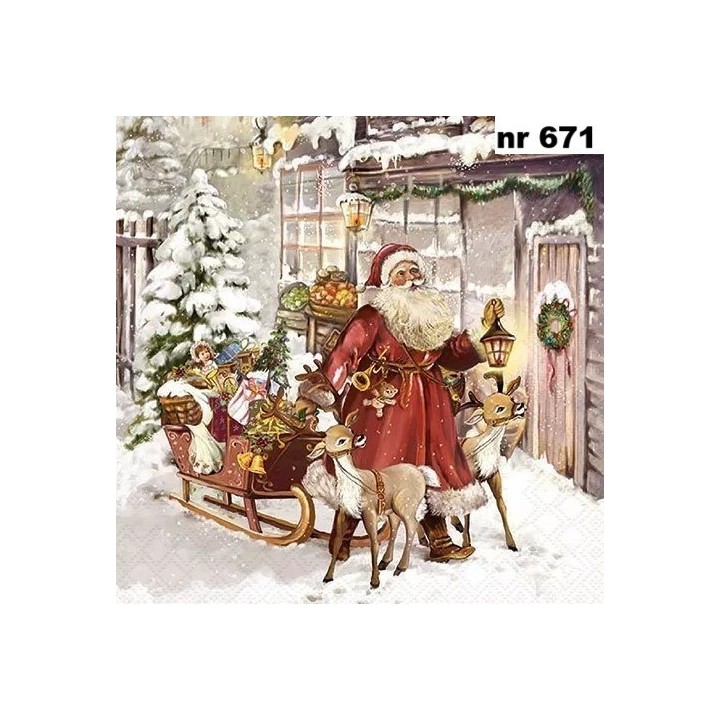 Christmas visit servet 33x33cm