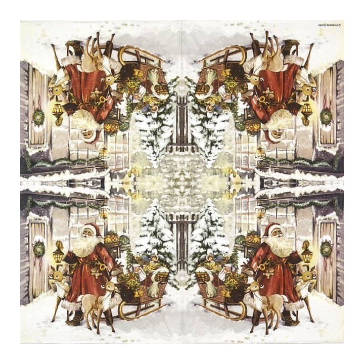 Christmas visit servet 33x33cm