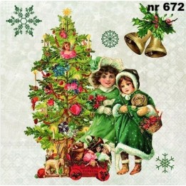 Nostalgic Christmas servet 33x33cm