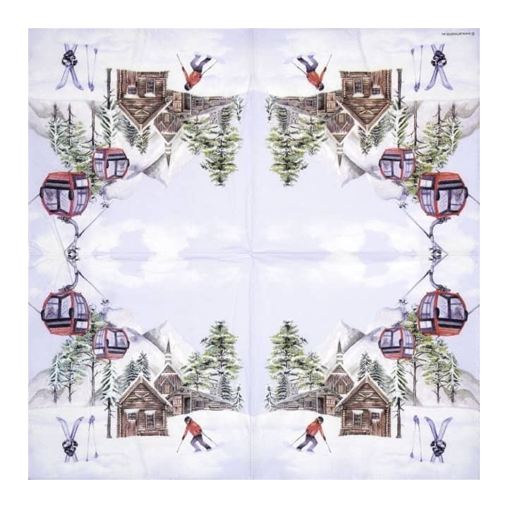 Ski hut servet 33x33cm
