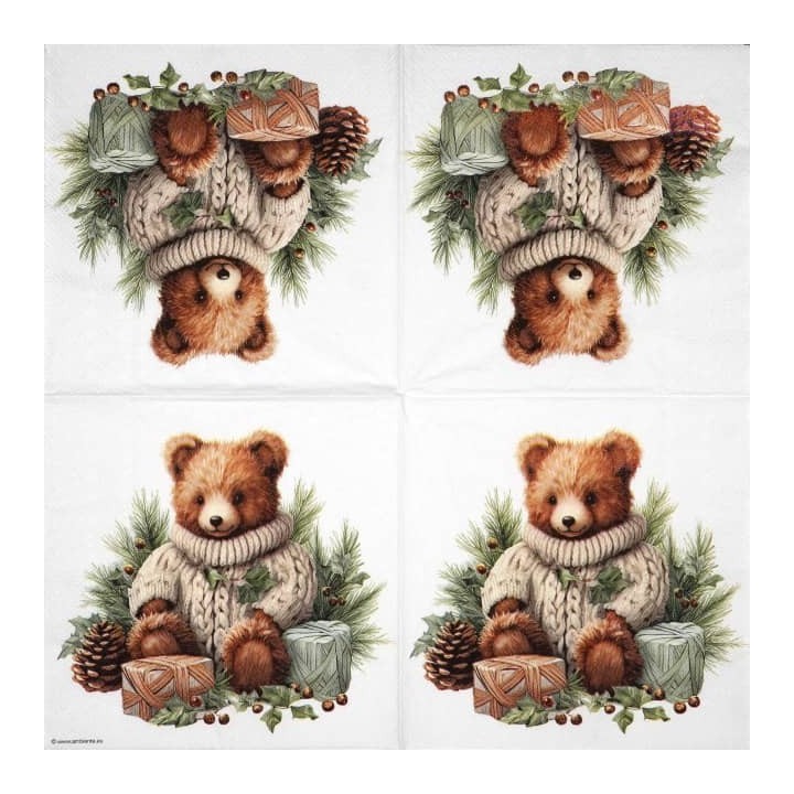 Cuddle bear servet 33x33cm