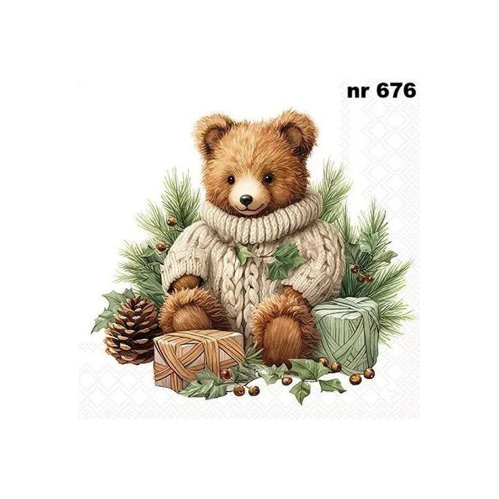 Cuddle bear servet 33x33cm