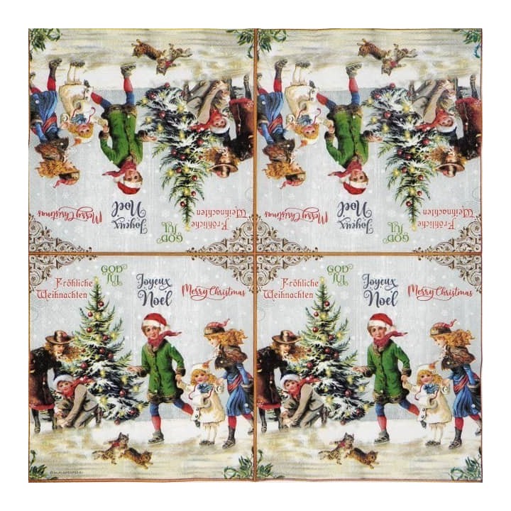 X-Mas on ice servet 33x33cm