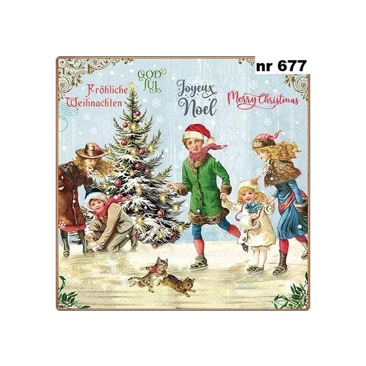 X-Mas on ice servet 33x33cm