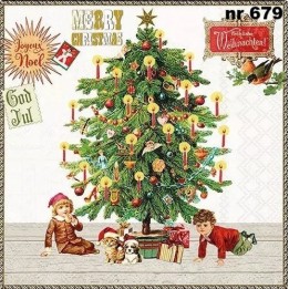 Under the X-Mas tree white servet 33x33cm