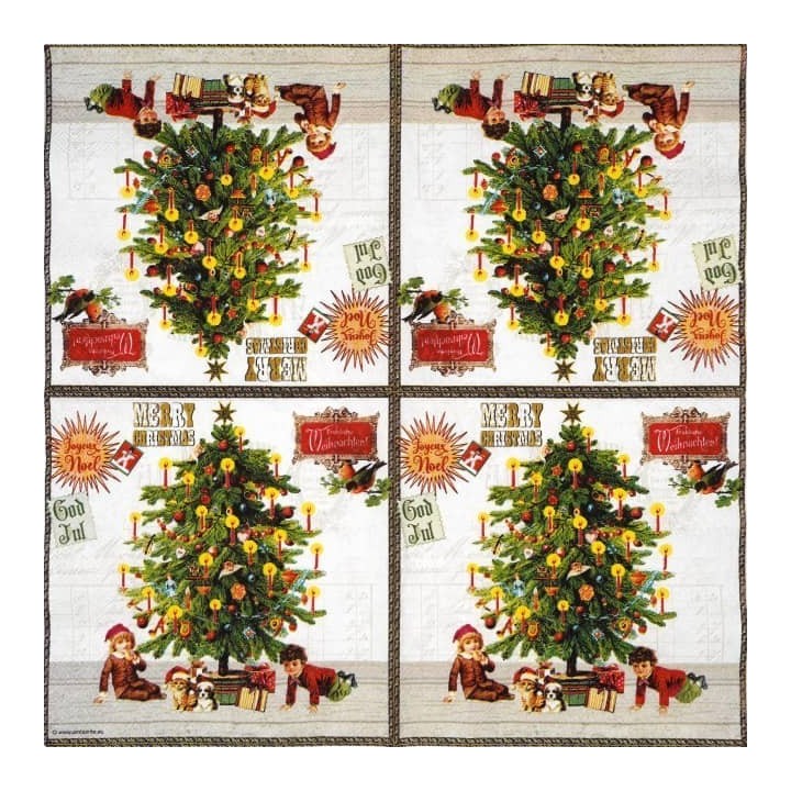 Under the X-Mas tree white servet 33x33cm