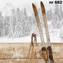 Retro ski servet 33x33cm