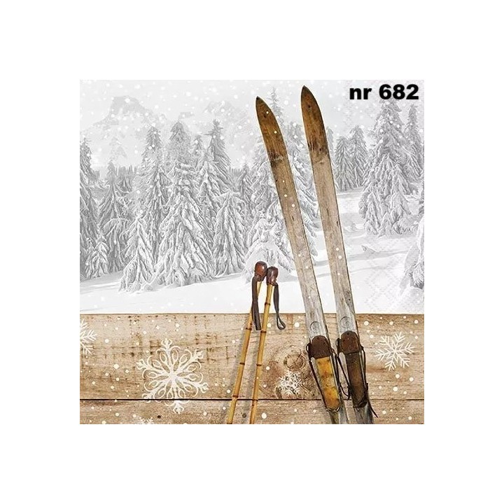 Retro ski servet 33x33cm