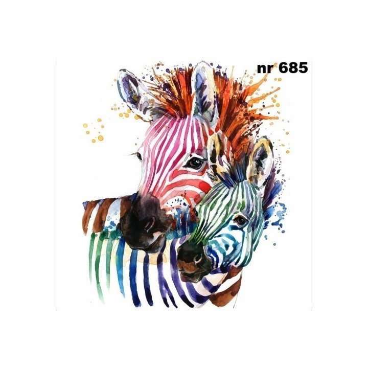 Rainbow Zebras servet 33x33cm