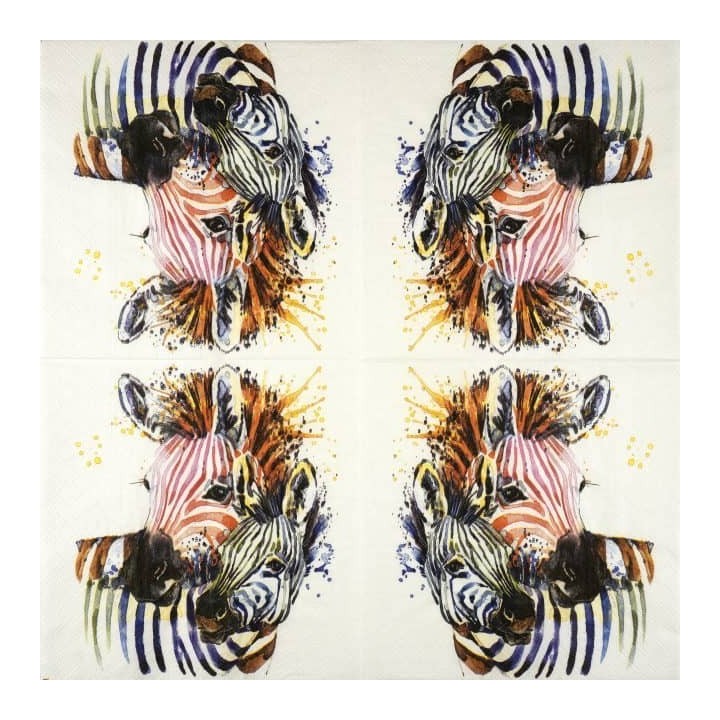 Rainbow Zebras servet 33x33cm