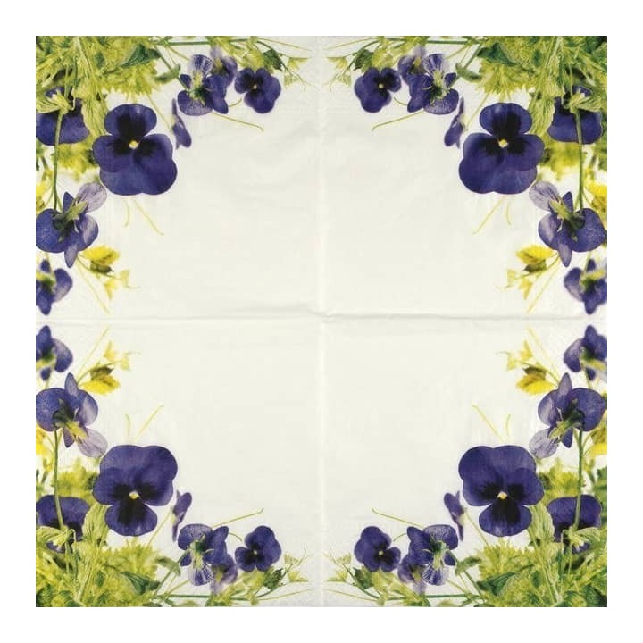 Pansies Frame servet 33x33cm