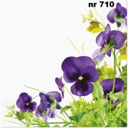 Pansies Frame servet 33x33cm