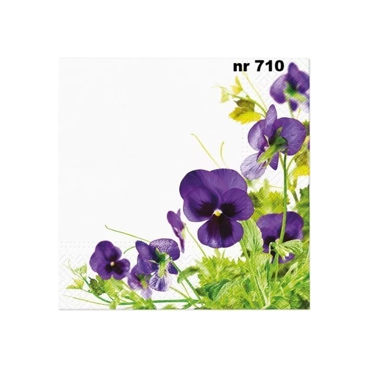 Pansies Frame servet 33x33cm