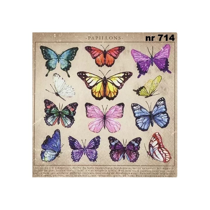 Papillons servet 33x33cm