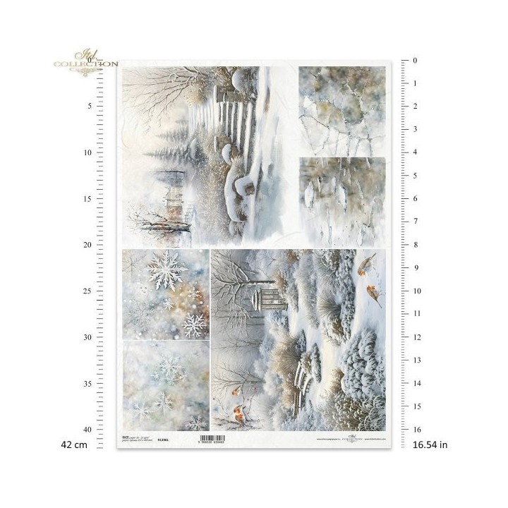Rijstpapier R1396L Botanical Garden in Winter