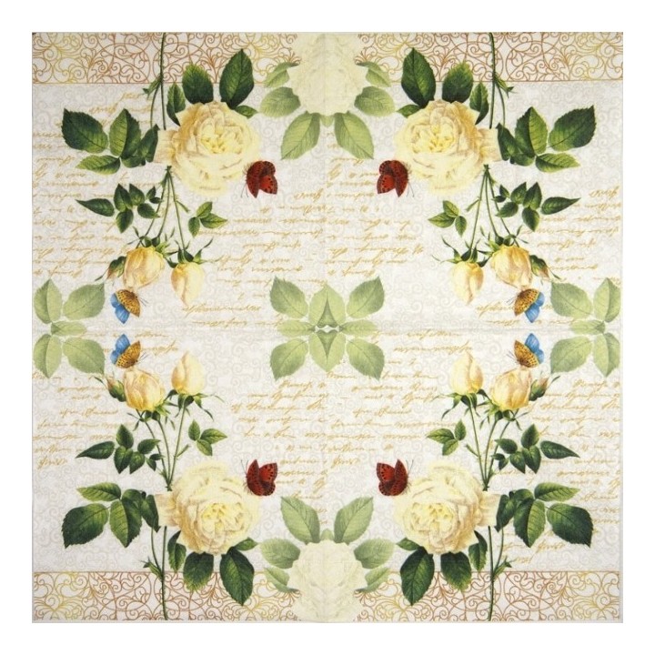Rose lace servet 33x33cm