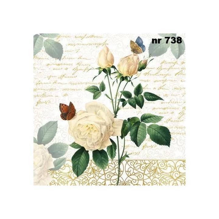 Rose lace servet 33x33cm