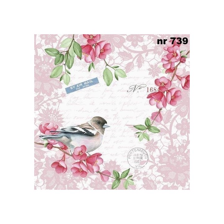 Sweet bird servet 33x33cm