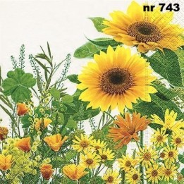 Yellow meadow servet 33x33cm