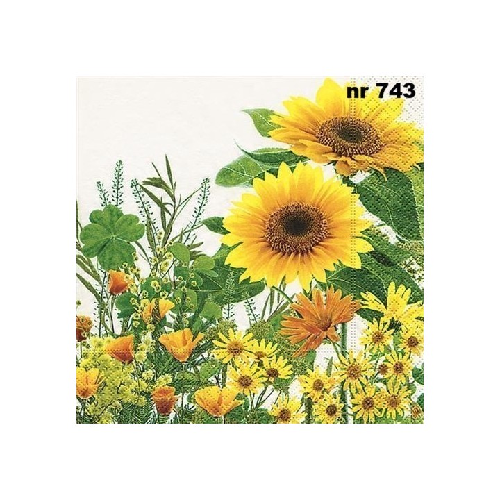 Yellow meadow servet 33x33cm