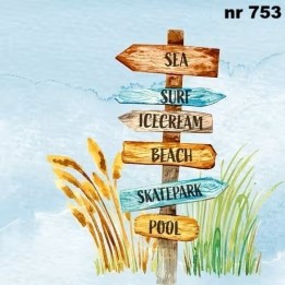 Beach signs servet 33x33cm