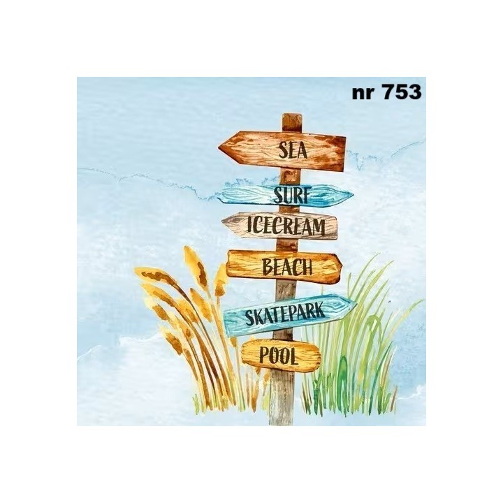Beach signs servet 33x33cm