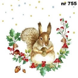 Forest squirrel servet 33x33cm