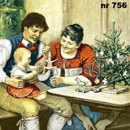 Vintage family servet 33x33cm