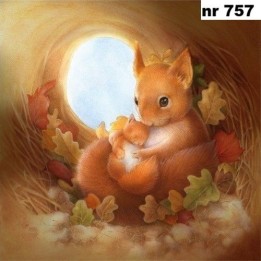 Squirrel family servet 33x33cm