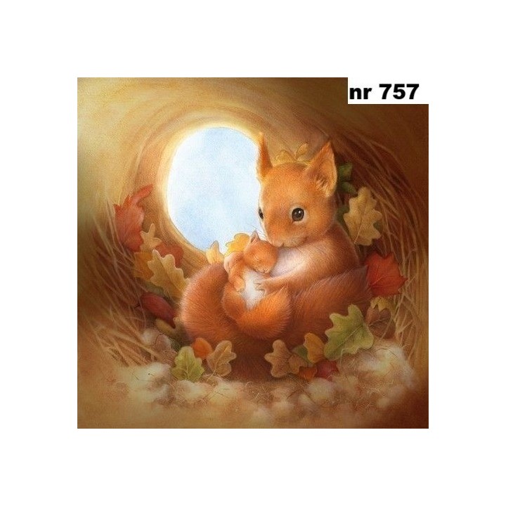 Squirrel family servet 33x33cm