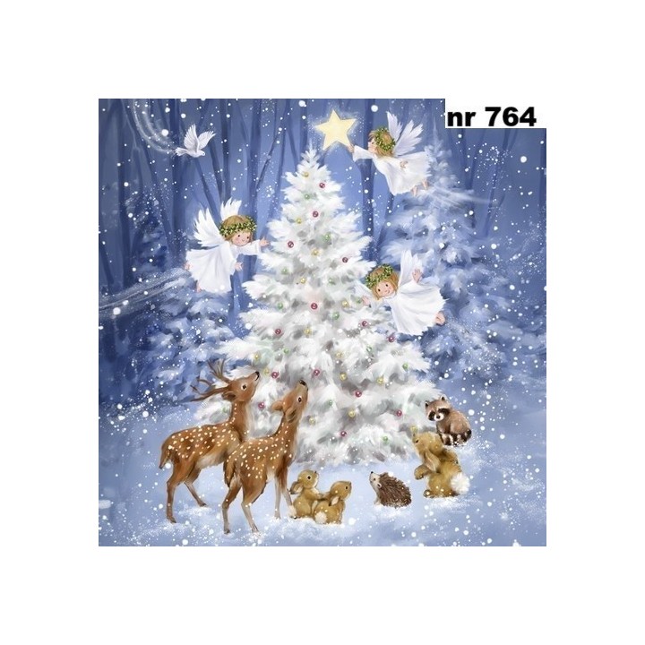 Magic tree in forest servet 33x33cm