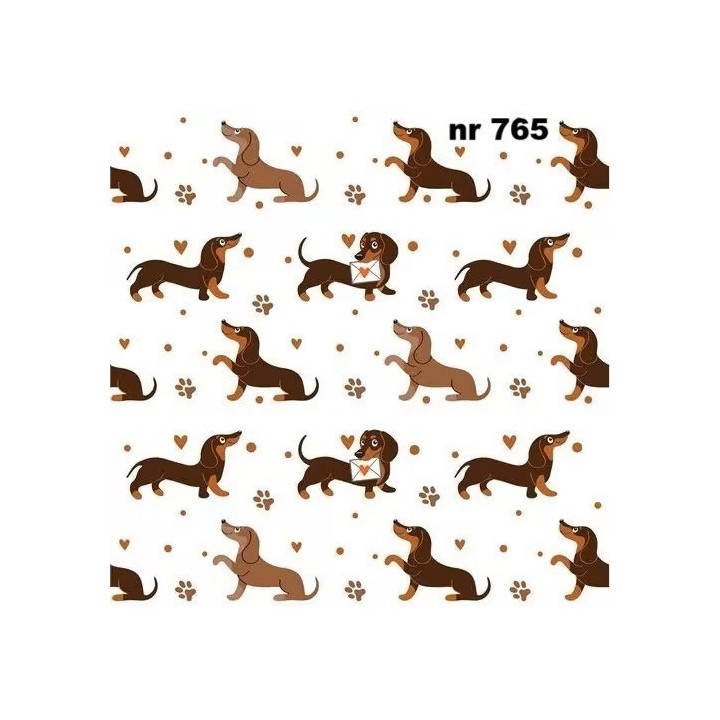 Dachshund pattern servet 33x33cm