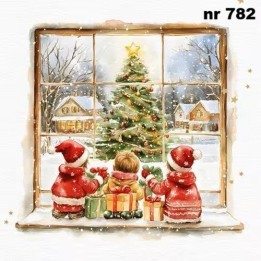 Waiting for santa servet 33x33cm