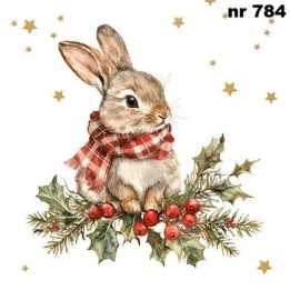 Winter bunny servet 33x33cm