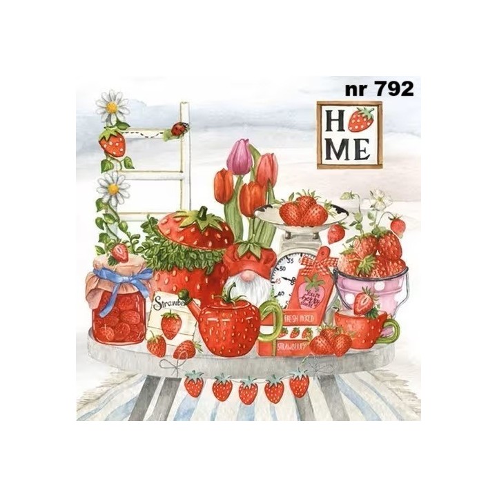 Strawberry home servet 33x33cm