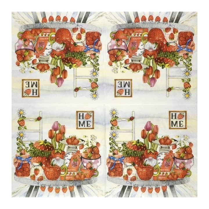 Strawberry home servet 33x33cm