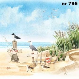 Fresh fish at coastal dune servet 33x33cm