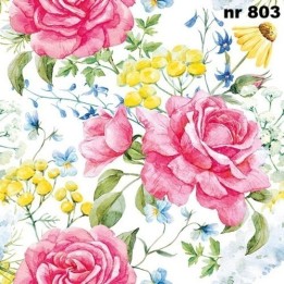 Roses and field flowers servet 33x33cm