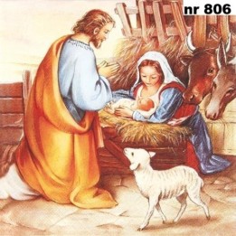 Jesus is born servet 33x33cm