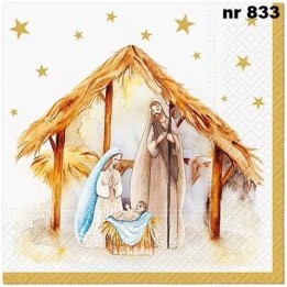 Holy family blessing servet 33x33cm