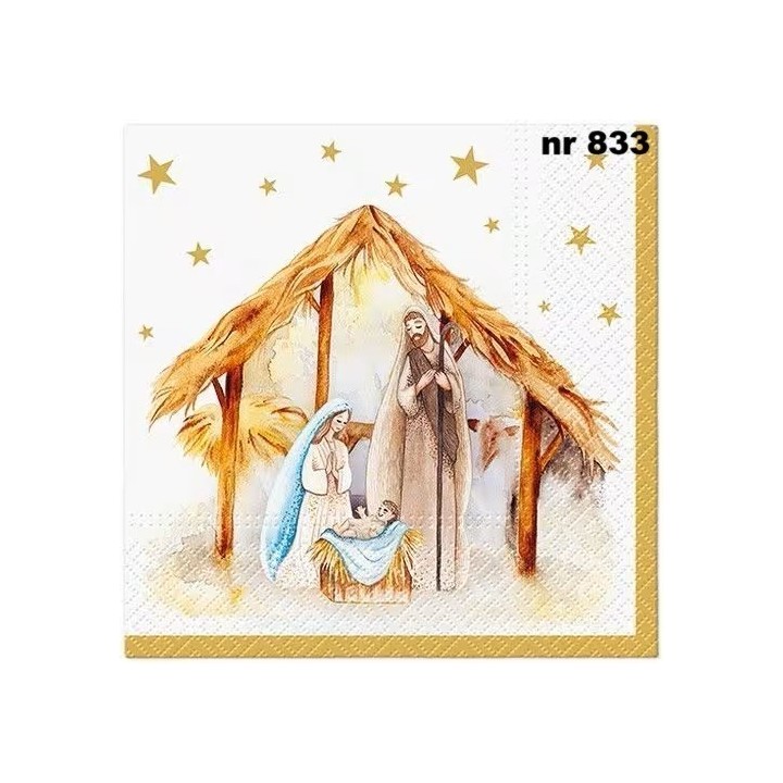 Holy family blessing servet 33x33cm
