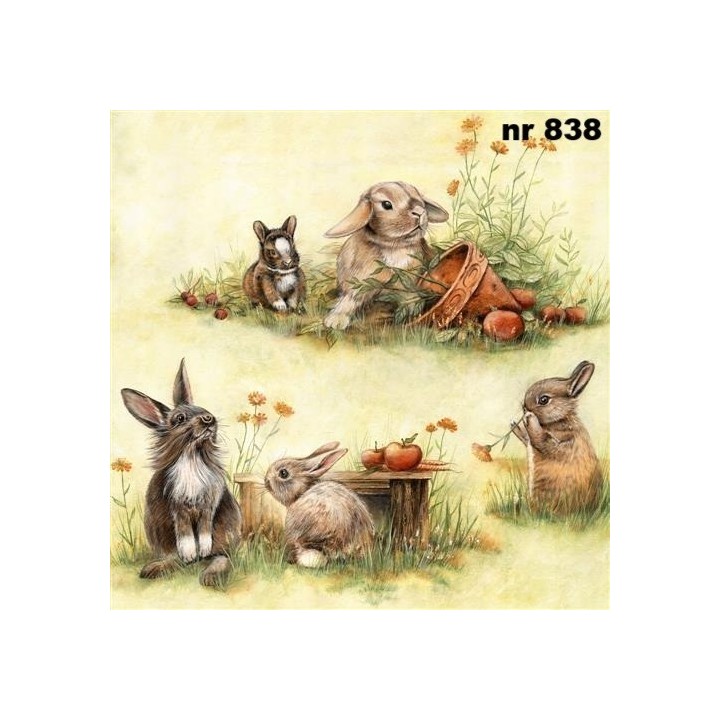 Cute rabbits servet 33x33cm