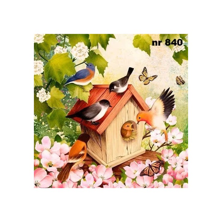 Bird house servet 33x33cm